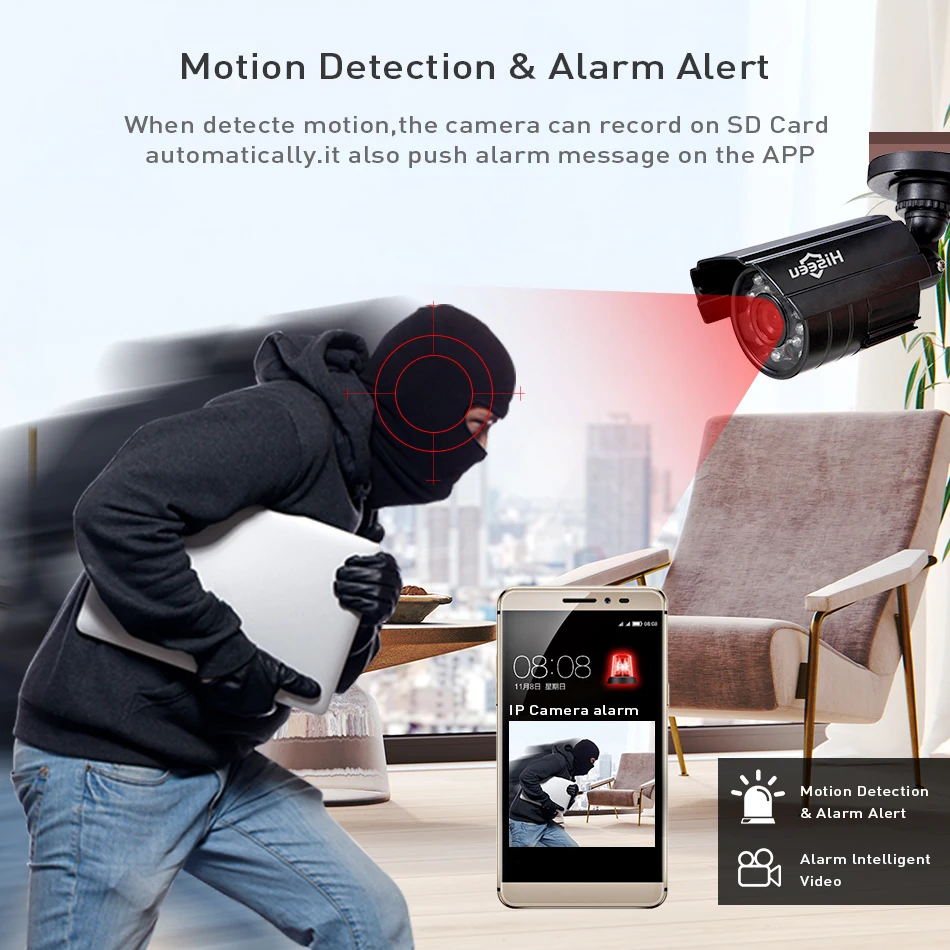 Hiseeu 8CH комплект системы видеонаблюдения AHD 1080P IR Bullet CCTV видеонаблюдение Домашняя