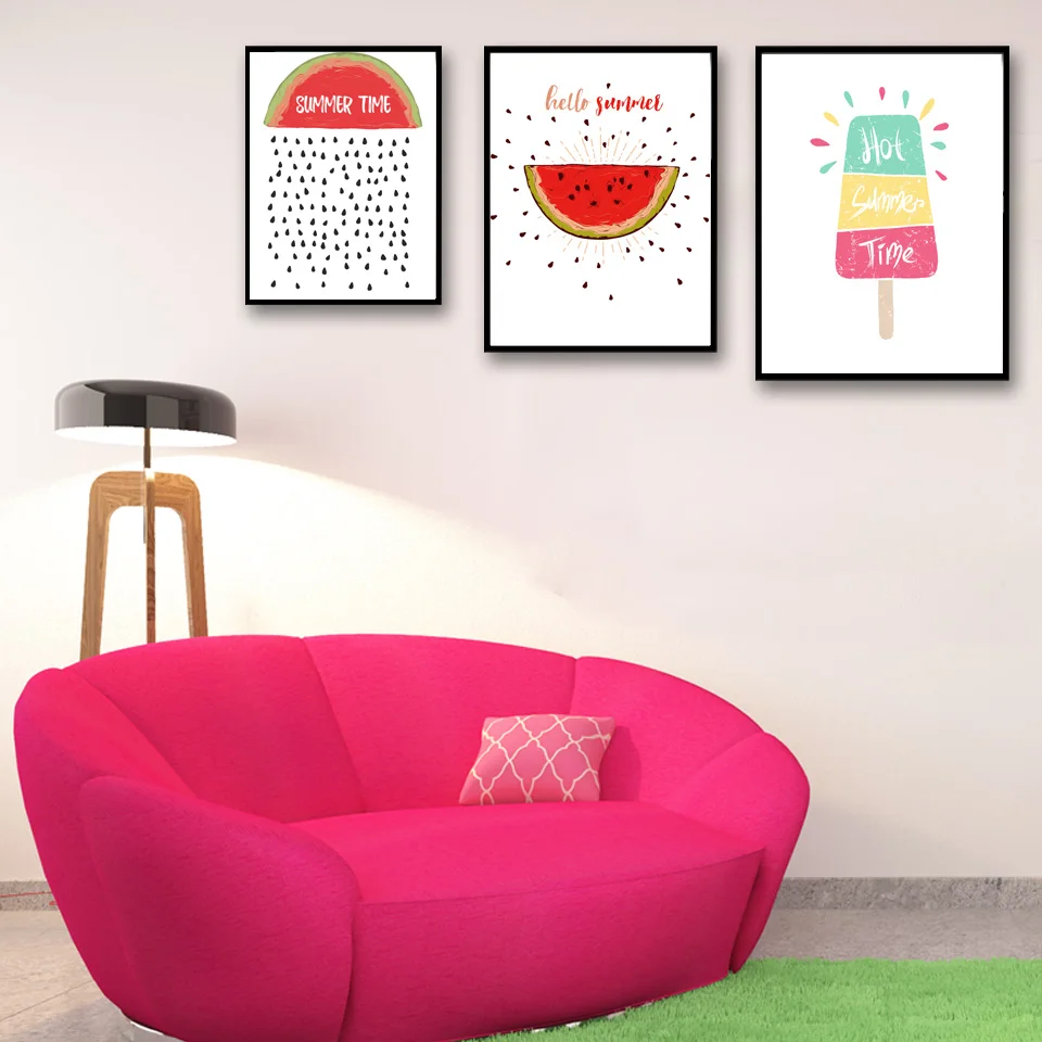 Nordic-Cartoon-Fruit-Watermelon-Popsicles-Art-Canvas-Posters-and-Prints-Oil-Painting-Home-Decor-Pictures-No (1)