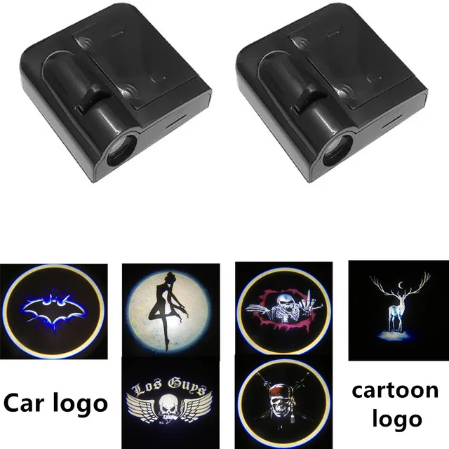 

1PCS Led Car Door Welcome Logo Light For Peugeot For Mercedes Benz for alfa romeo for cartoon logo Projector Ghost Shadow Lamp