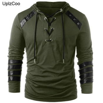 

UplzCoo Men's Hooded Pullover Sports Shirt Spring And Autumn Fashion New Long-sleeved Male Slim fit Hooded Sweatshirt FM090