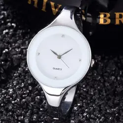 Модные женские часы с большим циферблатом Для женщин Нержавеющая сталь наручные часы с браслетом простой стильный браслет женские