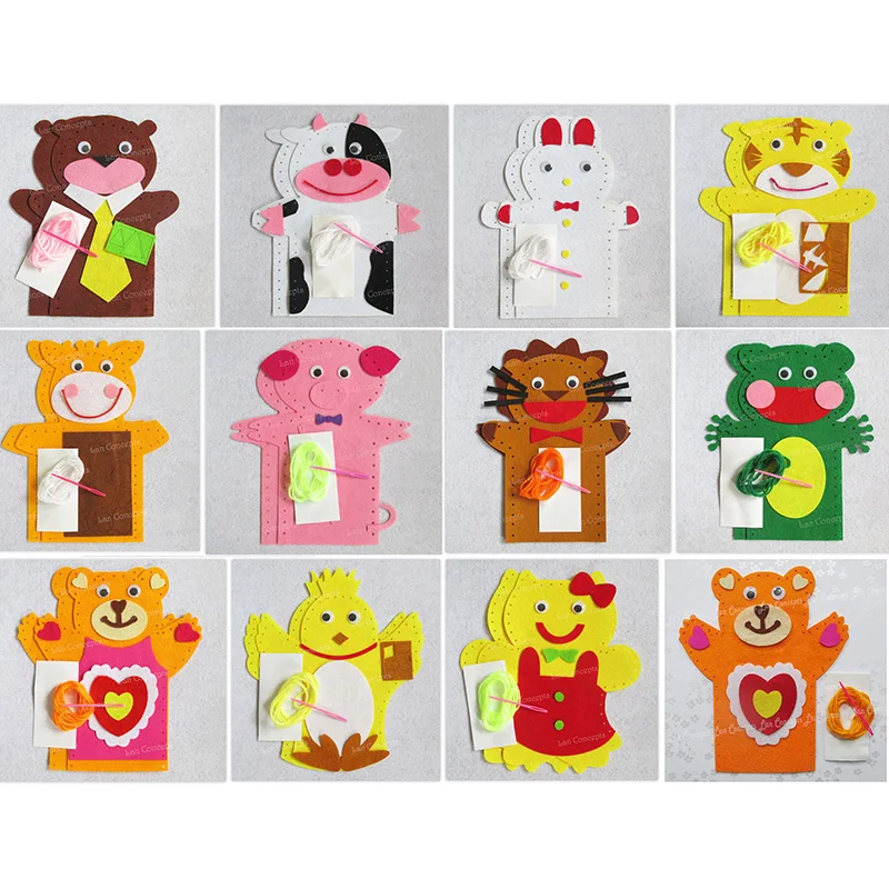 DIY craft kits felt hand puppet 007AB3A
