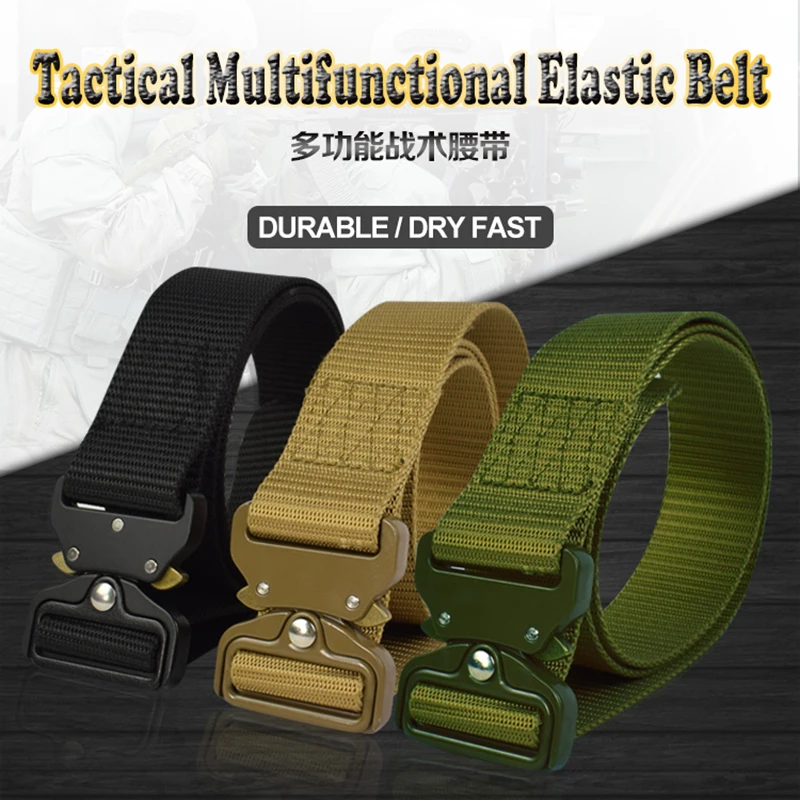 

ActionUnion Tactical Waist belt with Metal Buckle Heavy Duty Training Adjustable Military Waist Belt Hunting Wargram Airsoft Man