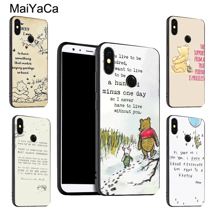 

MaiYaCa WINNIE THE POOHS Phone Case For Xiaomi Redmi 5 Plus S2 6A Note 5 Pro 7 5A 4X Mi 8 6X A2 6 9 Max 3 2 Mix 2s Back Cover