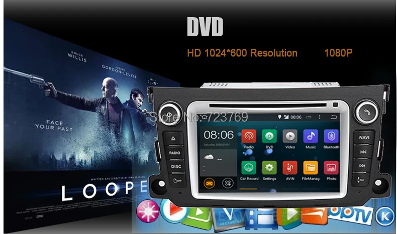Discount 16 GB Flash, 4 Core,  HD 1024X600, Pure Android 5.1 Car DVD GPS for Mercedes-Benz Smart Smart Fortwo 2011 2012 10