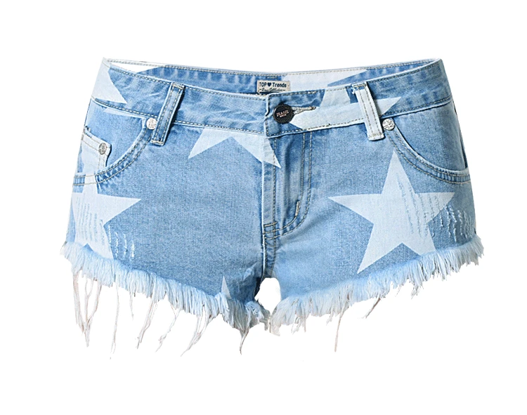 jean shorts with white stars