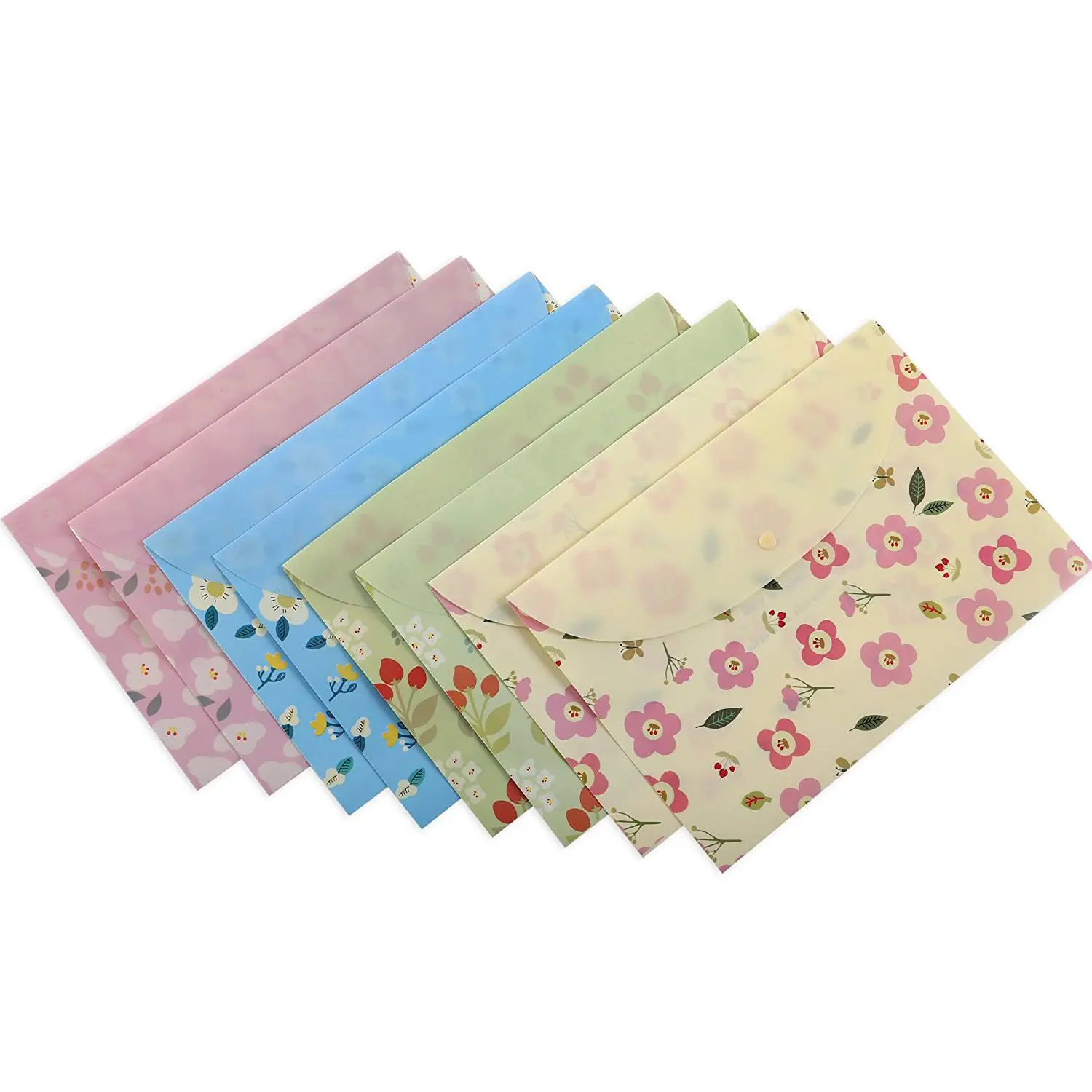Floral Printed Festival Letter Size Poly Envelopes Document Organizer 