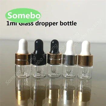 

500pcs/lot 1CC Small Vials With Pipette For Cosmetic Perfume 1ml Clear Glass Dropper Bottle Essential Oil Bottles,Free Shipping