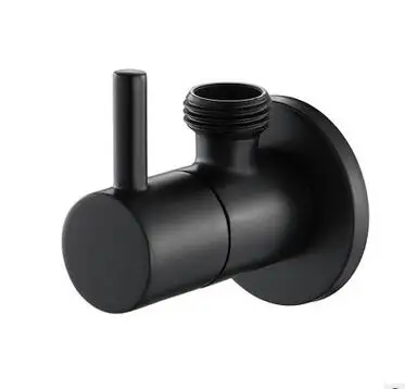 G1/2 Brass Black Angle Valve European Kitchen Bathroom Faucet Hot And Cold Water Stop Valve Water Heater Inlet Water Valve