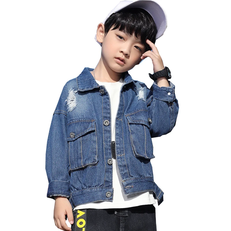 Kids Denim Jacket for Boys Autumn Long Sleeve Teenager Boys Coats School Boys Jeans Coats Jackets Outerwear Children Clothes 10Y high quality print denim jacket for boys jacket clothes for teens ripped denim coats spring boys outerwear coat for boys