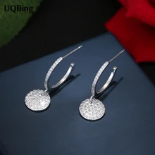 Европейские модные 925 пробы серебряные серьги-гвоздики, круглые серьги-гвоздики со стразами для женщин, ювелирные изделия