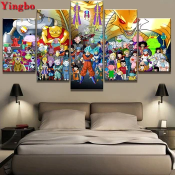 

Full Square/Round resin Drill 5D DIY diamond painting 5pcs Dragon Ball Z Japan Anime Pictures mosaic Diamond Embroidery sales