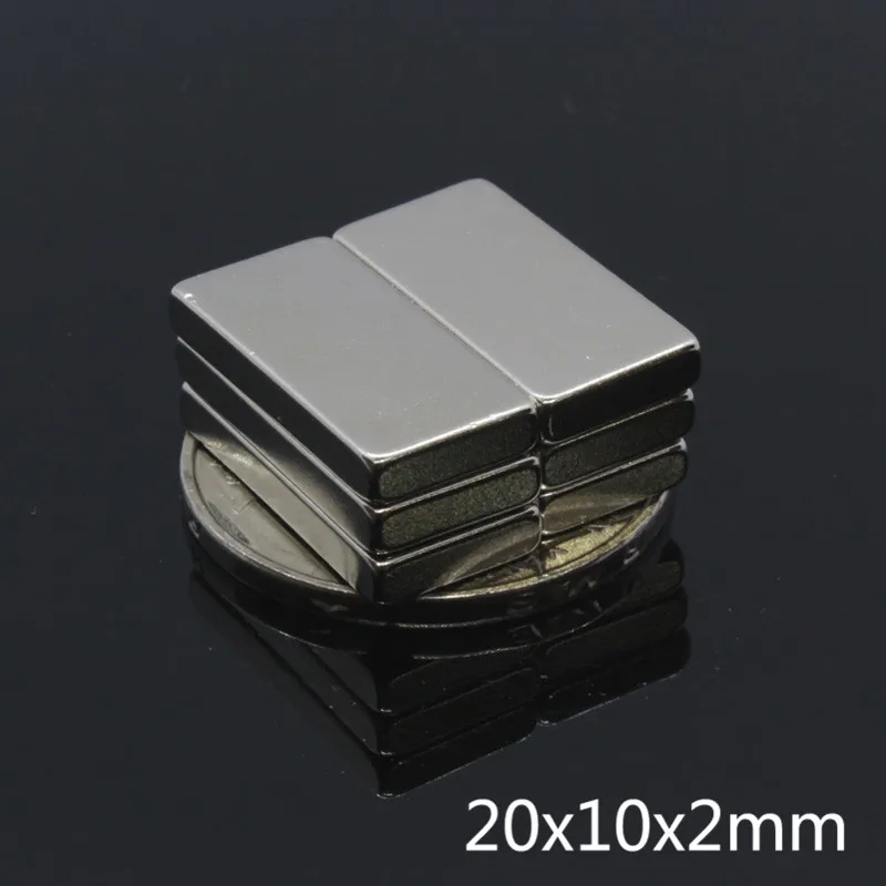 5 шт./лот 20x10x2 мм NdFeB сверхмощные Неодимовые Магниты Блок редкоземельный магнит