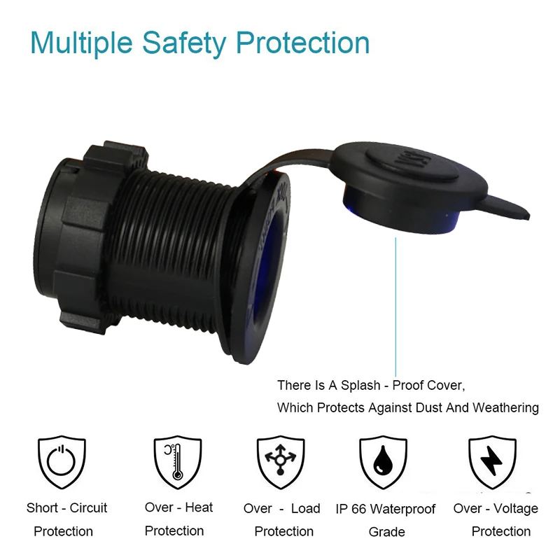 Прикуриватель зарядное устройство, подключаемый адаптер с Светодиодный индикатор Автомобиля Морской мото розетка питания водонепроницаемый Прикуриватель разъем Z2