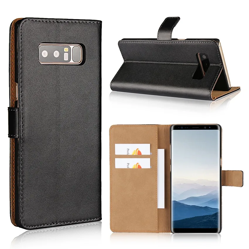 

Genuine Leather Wallet Case For Samsung Galaxy Note 8 N950F / Note 9 Note9 Flip Cover Standable Magnet Clasp Purse Fundas Coque