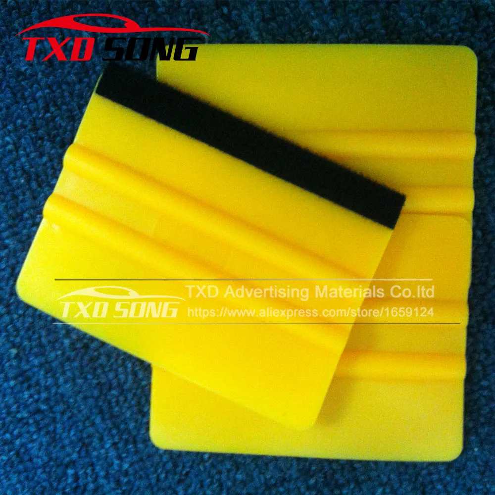 5pcs/lot Yellow Squeegees With Felt For Car Wrap Cloth Squeegees Vinyl