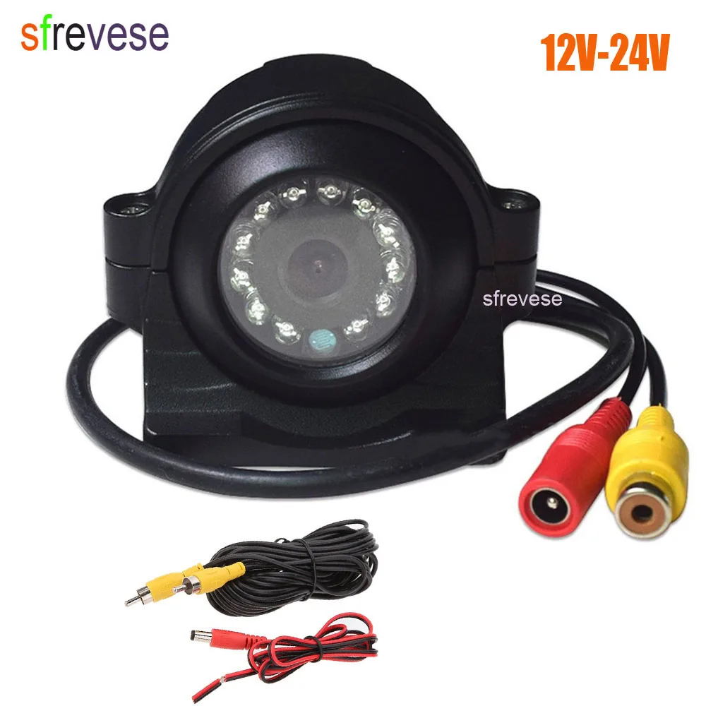 

Sfrevese 12 Светодиодный боковая Автомобильная камера заднего вида CCD для парковки заднего вида для монитора автобуса грузовика + кабель 5m 12V-24V