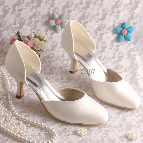 20 Colors Beige Satin 6 5CM Heel Women Pumps Brand for Wedding Party Plain Upper