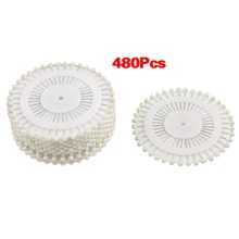 480 pcs штифты прямые штифты круглые штифты для кутюр Свадебная декорация рукоделие хобби-белый