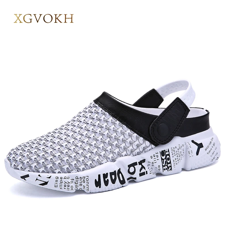 Achat XGVOKH plus la taille 39 46 Hommes Sandales D été Respirant Air Mesh hommes lumineux pantoufles en plein air Plage mens Chaussures de Loisirs pantoufles