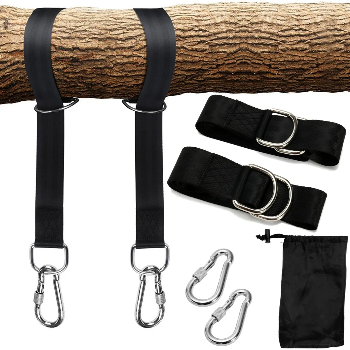 

350KG Load Tree Swing Hanging Kit 2Pcs Hammock Straps 150x5cm Extra Long Capacity Outdoor Camping Hiking Hammock Hanging Belt