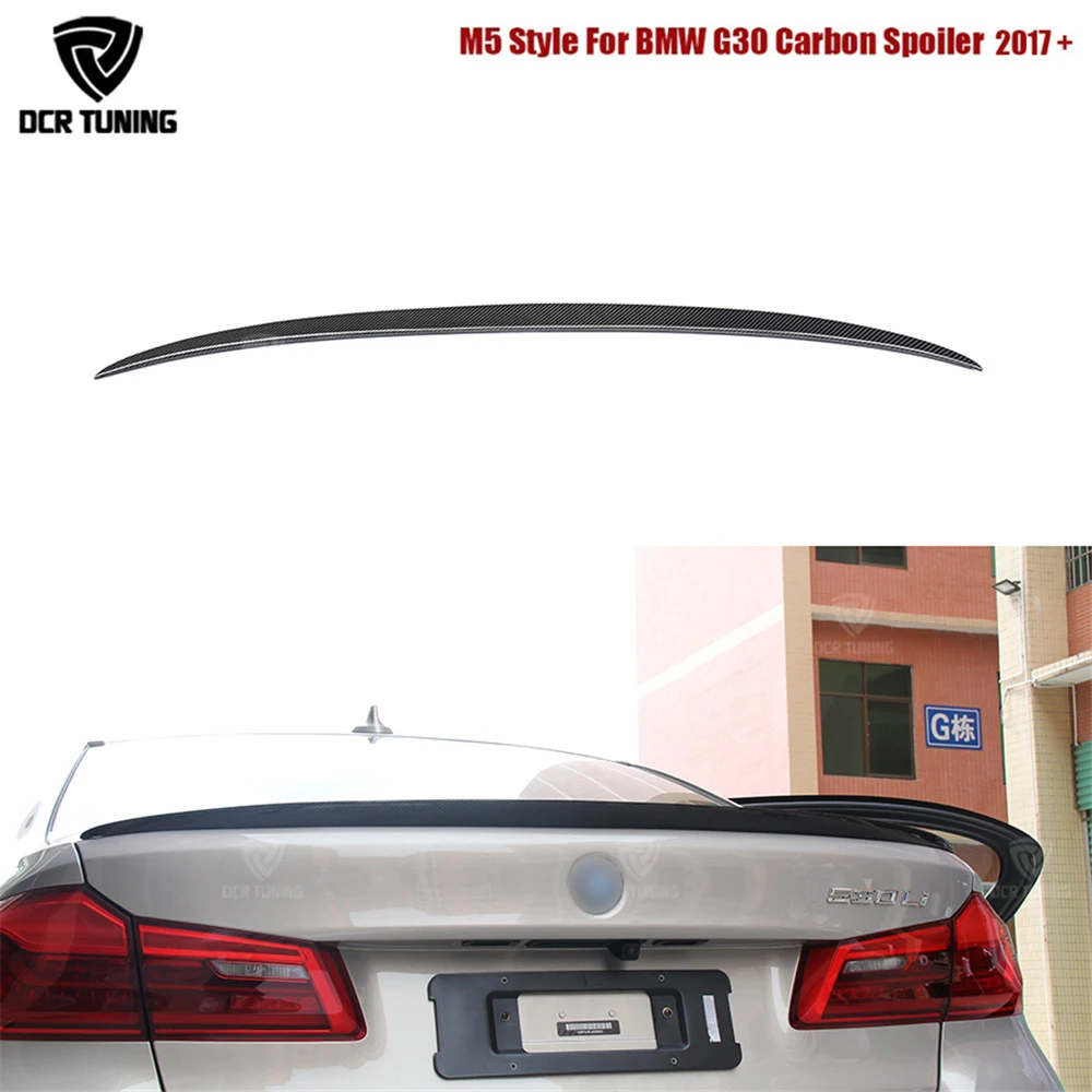 M5 Style For BMW 5 Series G30 Spoiler 530i 540i Carbon Fiber Rear Trunk Spoiler Wings Lip 2017 - UP New M Series F90 M5 2018 + wiper blades for bmw 3 series f90 f91 24