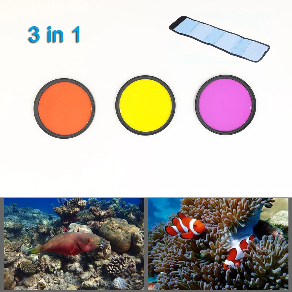 37 52 58 67mm Diving Filter Red Yellow Purple Color Filters