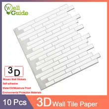 10pcs Wall paper 3D Marble mosaic Brick Self-Adhesive PU Wall Stickers Waterproof DIY Kitchen Bathroom Home Wall Decal Sticker 10pcs Wall paper 3D Marble mosaic Brick Self-Adhesive PU Wall Stickers Waterproof DIY Kitchen Bathroom Home Wall Decal Sticker