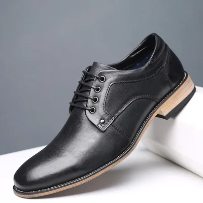 Men's Genuine Leather Shoes Extra Size 11 12 13 Top Head Leather Brand Dress Shoes Europe America Style Man Business