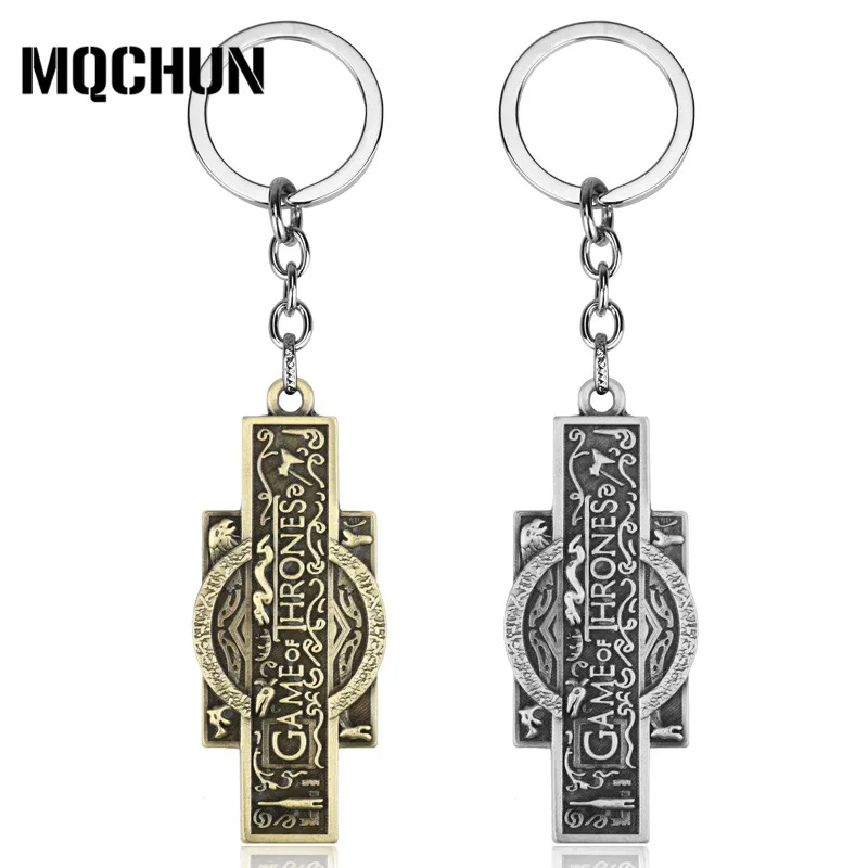 

Fashion Jewelry Game of Thrones Keychain Vintage Logo Pendant Alloy Metal Keyring Key Chain Key Ring for Fans Souvenirs-50
