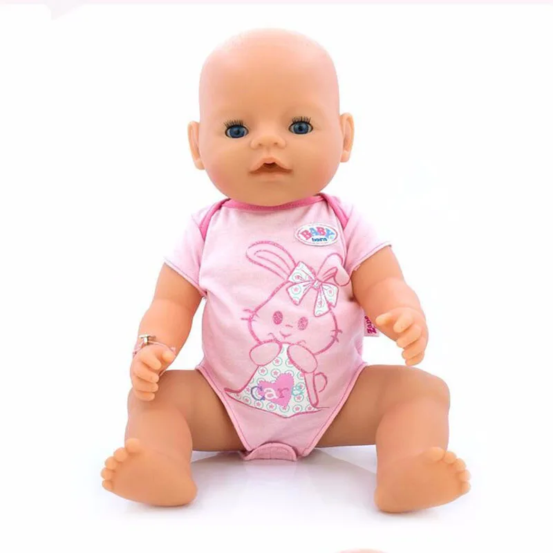 Hot Style 43cm Baby Born Zapf Doll Pink Rabbit Jumpsuits Baby Born Doll