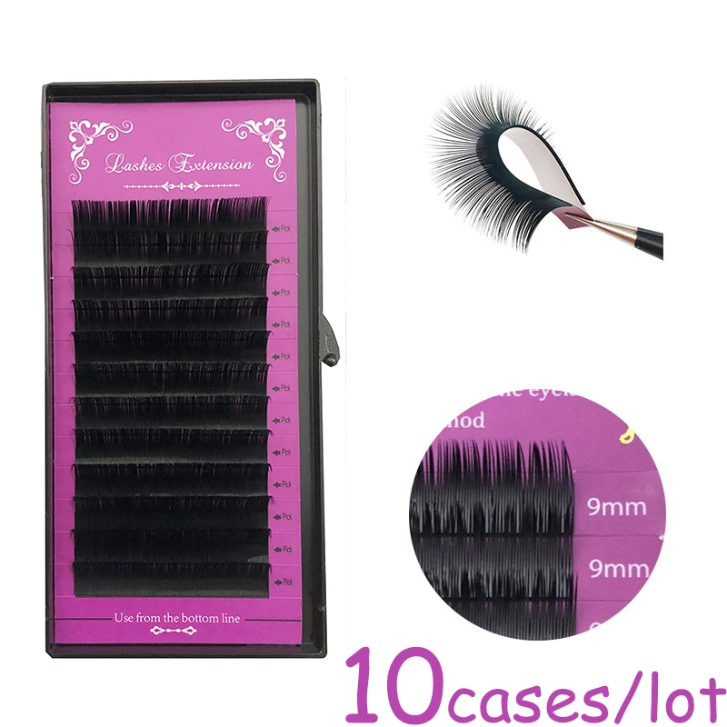 

MIKIWI 10 cases/lot C curl High quality eyelash extension individual eyelashes 12 rows eyelashes make up fake false eyelashes
