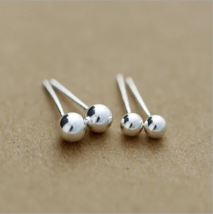 beads 100% 925 Sterling silver Jewelry fashion Hypoallergenic Stud earrings  for women gift ER127