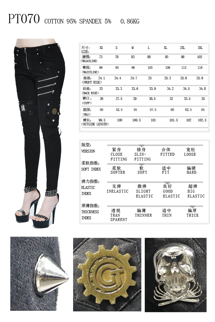 PT070 SIZE CHART