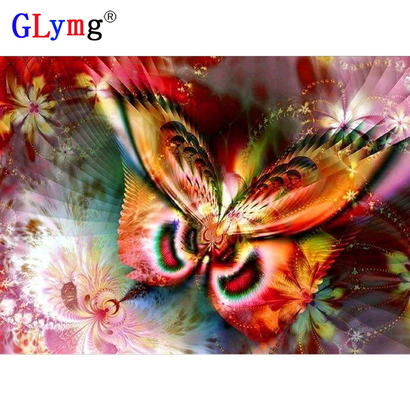 GLymg 5D Diy Diamond Painting Full Drill Dream Butterfly Paint By Diamond Kits Diamond Embroidery Mosaic Kit Picture Home Decor