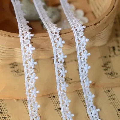 

1/meter floating white flower water soluble lace width of 1.2 cm