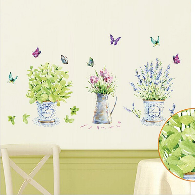 

Environmental Removable Butterfly And Vase PVC Tags & Sticker