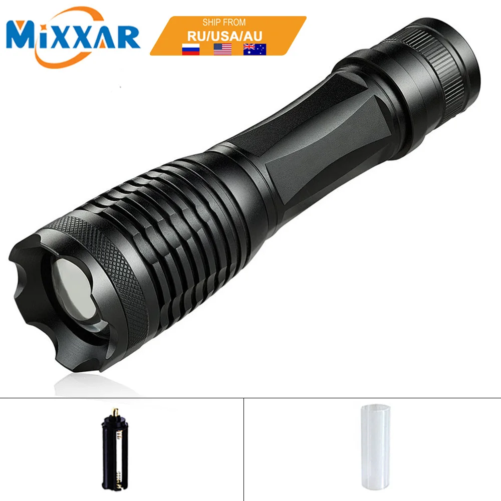 

EZK20 Dropshipping Portable 9000/9500LM LED Flashlight LED Zoomable LED Torch Light Lantern for Walking NO Battery NO Charger