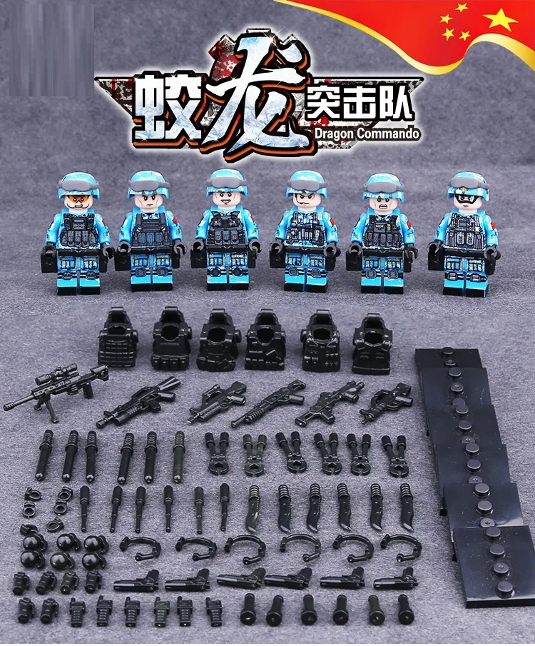 

10LOTS OF Navy Army Soldiers Military Building Block Modern Special Force Army Military s With Weapons Brick Toy