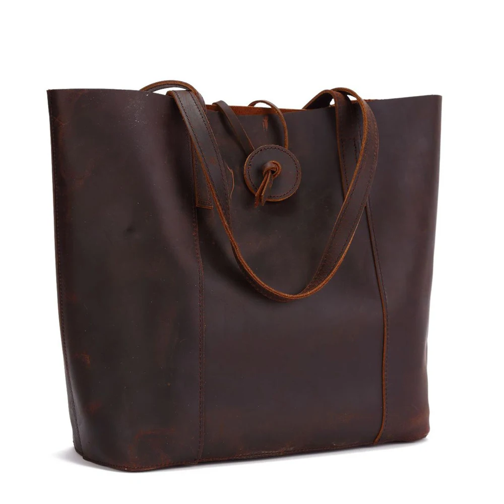 يدوية الصنع مجنون الحصان جلد طبيعي مركب الأعلى مقبض اليد يد الرجال و حقيبة كتف نسائية حقيبة ساع للجنسين حزمة