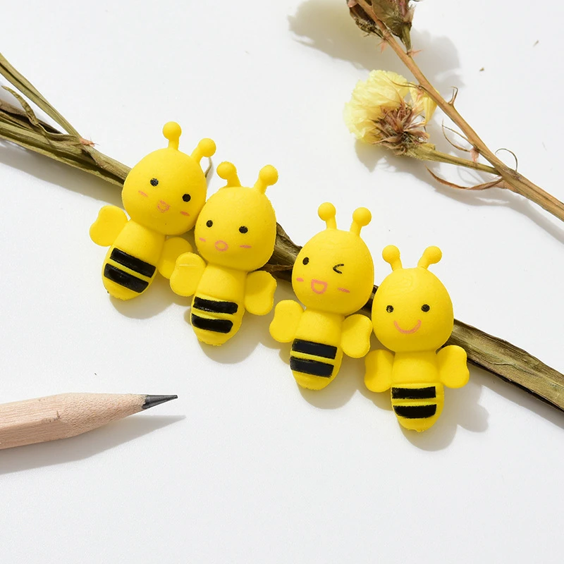 

Kawaii Animal Bee Eraser Cute Mini School Kids Student Supplies Stationery Eraser Rubber Children Correction Supplies Toy Gift