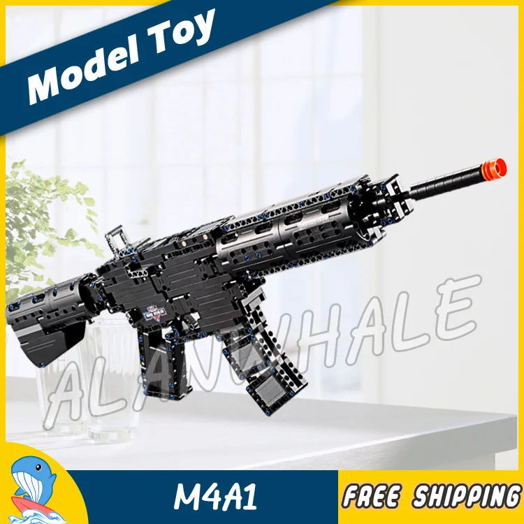 

621PCS Model M4A1 Shot Gun Weapon For Military Assault Soldier CS GO Elastic Bullet Plastic Gear Shifting Compitable with Lego