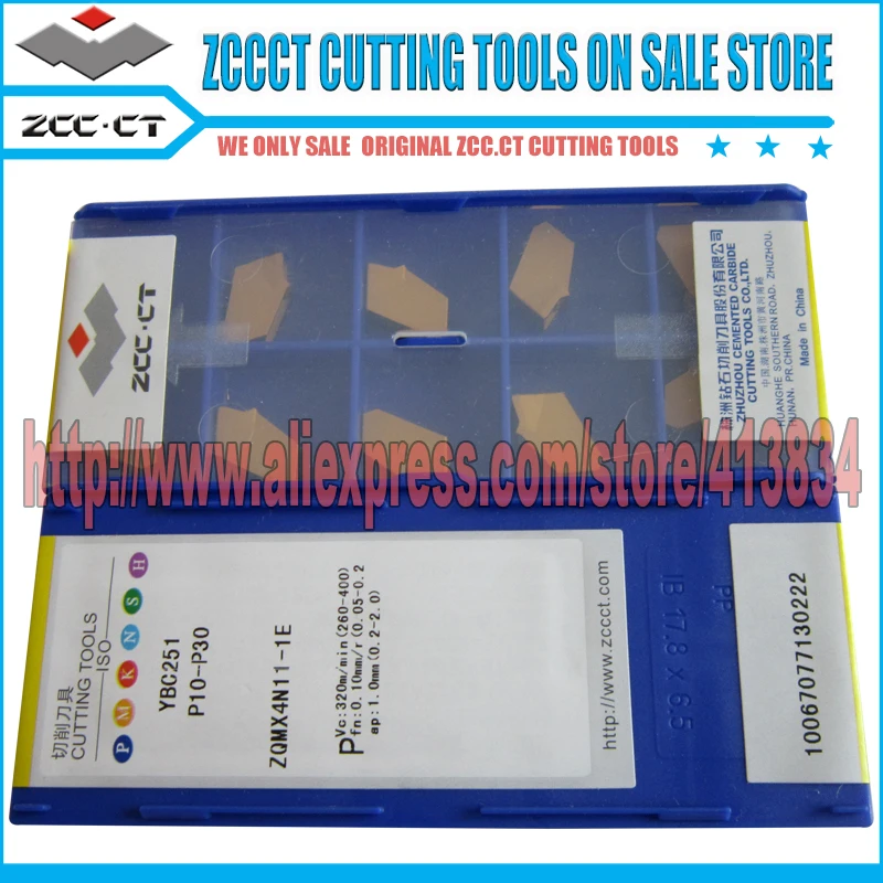 

10pcs ZQMX4N11-1E YBC251 4mm ZCCCT cutter Cemented Carbide Cutter Turning tools Carbide parting inserts