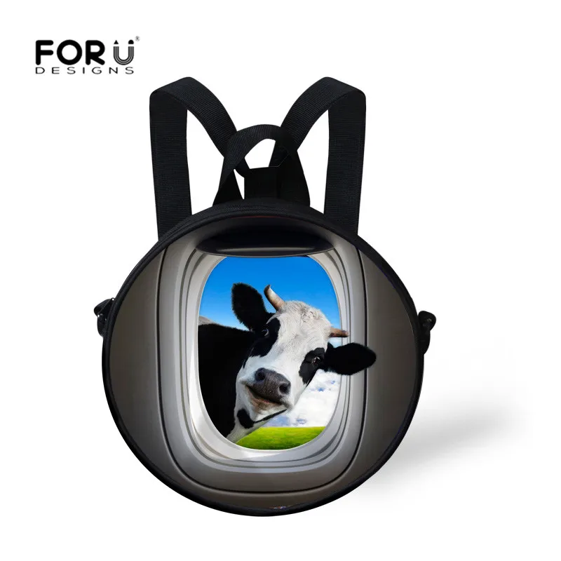 Детские школьные ранцы FORUDESIGNS с 3D принтом животных круглые для детей множество