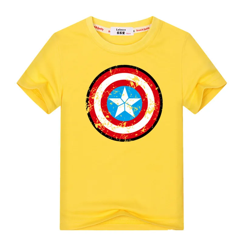 Одинаковые комплекты для папы и сына с изображением пентаграммы; футболка для папы и детей «Капитан Америка»; Семейные комплекты; модные летние топы; футболки - Цвет: Yellow