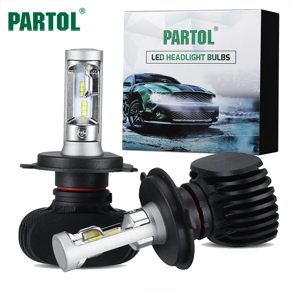 Partol 50W 8000LM H4 H13 H7 H11 9005 9006 Car LED Headlight Bulbs CSP Chips LED