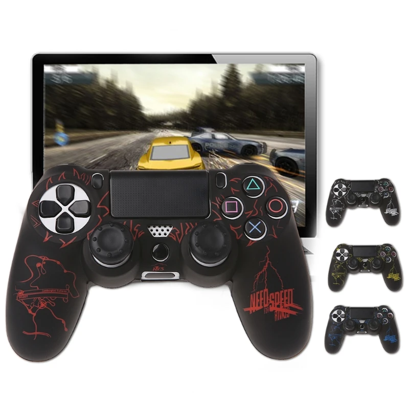 

2019 Brand 3pcs/set Silicone Gamepad Cover Case With 2 Joystick Caps Rubber Protective Skin Case For PS4 Controller