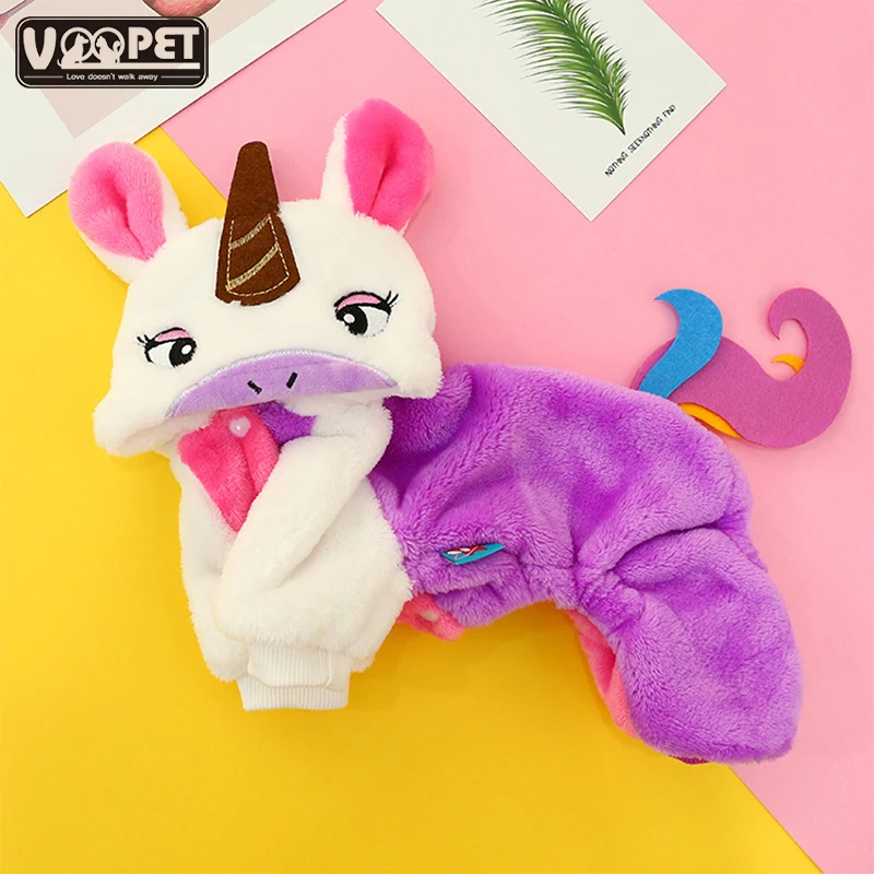 Unicorn  Pet Clothes Rainbow Unicorn Dog Cat Overalls Dog Clothes Teddy French Bulldog Chihuahua Puppy Fall Winter Cat Clothing