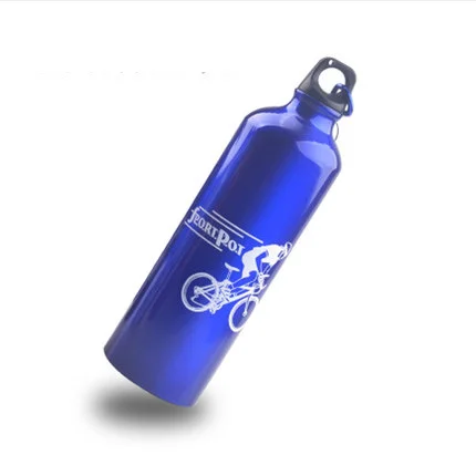 Спорт на открытом воздухе чайник Портативный алюминиевый сплав велосипед бутылка для воды Велоспорт теплоизоляция кемпинг карабин велосипедный Kettle750ML - Цвет: Blue