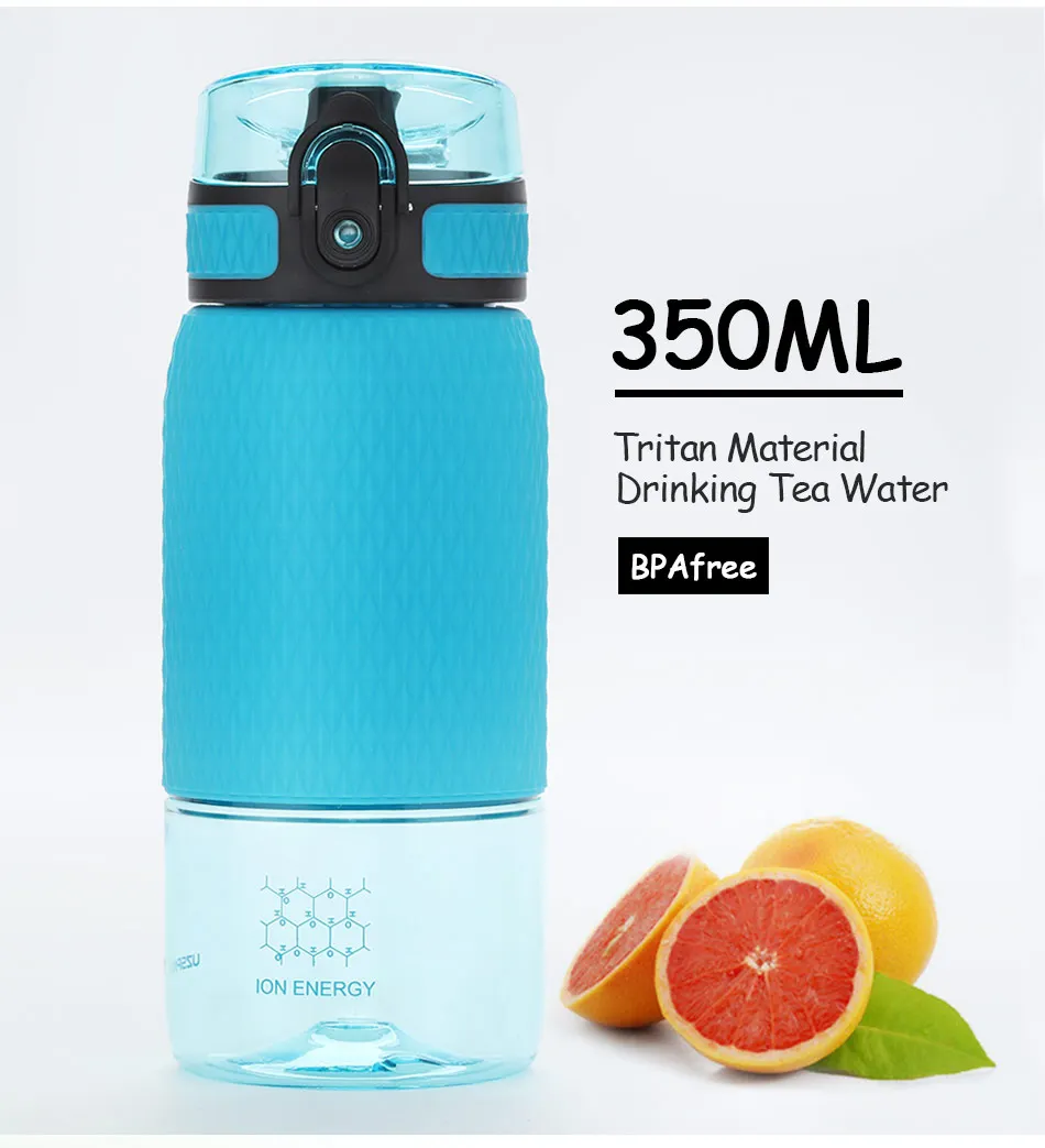 UZSPACE 350ml Tritan Sports Water Bottles Creative Portable buckle Lemon fruit tea Filter Shaker Drink Bottle For Water BPA Free350ML_02